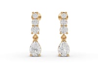 Pear Graduated Drop Moissanite Diamond Earrings