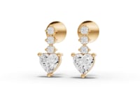 Heart Graduated Drop Moissanite Diamond Earrings