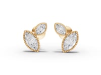 Marquise Two-Stone Bezel Moissanite Diamond Stud Earrings