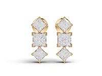 Princess-Cut Geometric Drop Moissanite Diamond Earrings