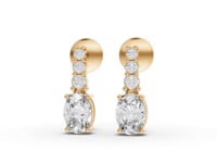 Oval Graduated Drop Moissanite Diamond Earrings