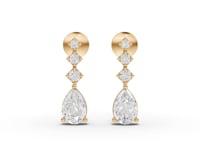 Pear-Cut Geometric Drop Moissanite Diamond Earrings