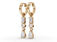 Mixed-Shape Vertical Drop Moissanite Diamond Earrings