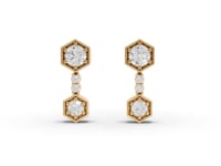 Hexagon Geometric Drop Moissanite Diamond Earrings