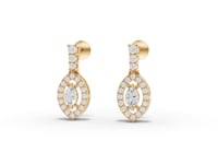 Marquise Halo Drop Moissanite Diamond Earrings