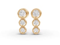 Bezel Vertical Drop Moissanite Diamond Earrings