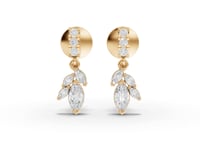 Marquise Cluster Drop Moissanite Diamond Earrings