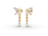 Marquise Butterfly Drop Moissanite Diamond Earrings