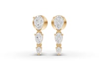 Vertical Pear Drop Statement Moissanite Diamond Earrings