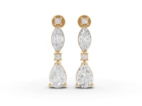 Marquise & Pear Graduated Drop Moissanite Diamond Earrings