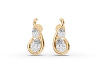 Moissanite-Grown Pear Diamond Swirl Stud Earrings