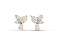 Floral Butterfly Cluster Moissanite Diamond Drop Earrings