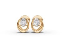 Oval Diamond Swirl Stud Earrings