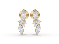 Marquise & Round Cluster Moissanite Grown Diamond Drop Earrings