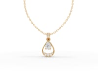 Pear Moissanite Diamond Teardrop Halo Pendant