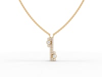 Asymmetrical Moissanite Diamond Bar Pendant Necklace