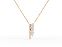 Asymmetric Moissanite Diamond Bar Drop Necklace