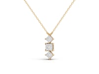 Princess-Cut Geometric Drop Moissanite Diamond Necklace
