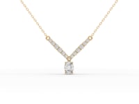 Oval Solitaire Graduated Drop Moissanite Diamond Necklace