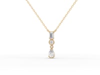 Mixed-Shape Vertical Drop Moissanite Diamond Necklace