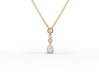 Pear Drop Moissanite Diamond Necklace With Hexagon Stations