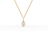 Marquise Halo Drop Moissanite Diamond Pendant Necklace