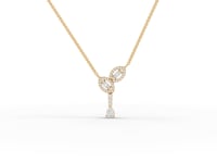 Marquise Halo Pear Drop Moissanite Diamond Necklace