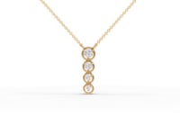 Round Bezel Vertical Drop Moissanite Diamond Necklace