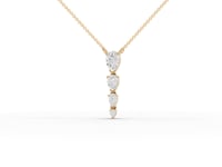 Vertical Pear Drop Moissanite Diamond Pendant Necklace