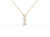 Pear Cut Vertical Drop Moissanite Diamond Necklace