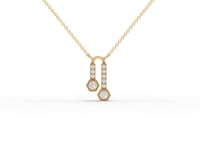 Hexagon Drop Moissanite Diamond Pendant Necklace