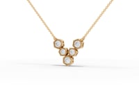 Hexagon Round Cluster Moissanite Diamond Pendant Necklace