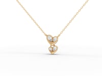 Double Heart Drop Moissanite Diamond Pendant Necklace