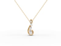 Moissanite-Grown Round Diamond Swirl Drop Pendant