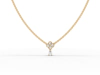 Moissanite-Grown Diamond Floral Cluster Drop Pendant Necklace