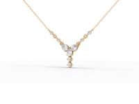 Floral Drop Moissanite Grown Diamond Pendant Necklace