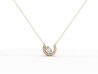 Oval Moissanite Diamond Halo Pendant Necklace