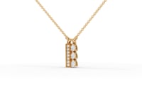 Pear Moissanite Diamond Vertical Bar Pendant Necklace