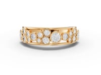 Bubble Bezel Moissanite Diamond Half Eternity Band