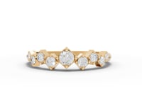Kite-Set Round Half Eternity Moissanite Diamond Ring