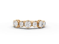 Hexagon-Set Geometric Moissanite Diamond Half Eternity Band