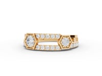 Hexagon Geometric Moissanite Diamond Eternity Band