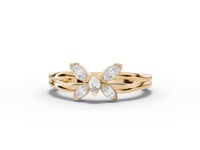 Marquise Butterfly Moissanite Diamond Bypass Ring