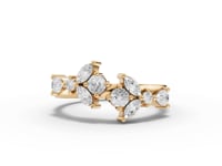 Floral Marquise & Round Cluster Moissanite Diamond Ring