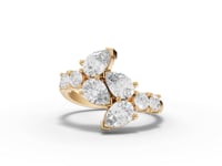 Pear & Round Statement Moissanite Diamond Ring