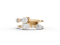Pear Open-Ended Moissanite Diamond Ring With Floating Round Accents