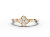 Moissanite-Grown Round Diamond Floral Cluster Ring