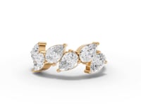 Moissanite Grown Pear Diamond Floral Band Ring