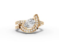Oval Moissanite Diamond Halo Open Wrap Ring