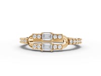 Emerald Moissanite Diamond Statement Open Ring